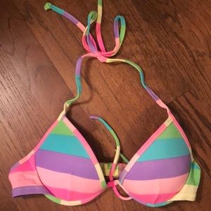 Victoria’s Secret push up rainbow bikini top